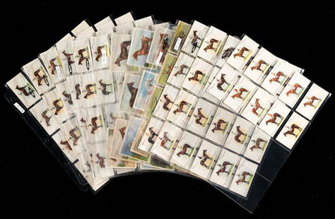 5 Full & Partial Sets Horse Racing Cigarette Cards: Full sets include Types of Horses, series of 25, issued by John Player & Sons; three sets of Derby and Grand National Winners, series of 50, issued by John Player & Sons. Partial set includes Winners