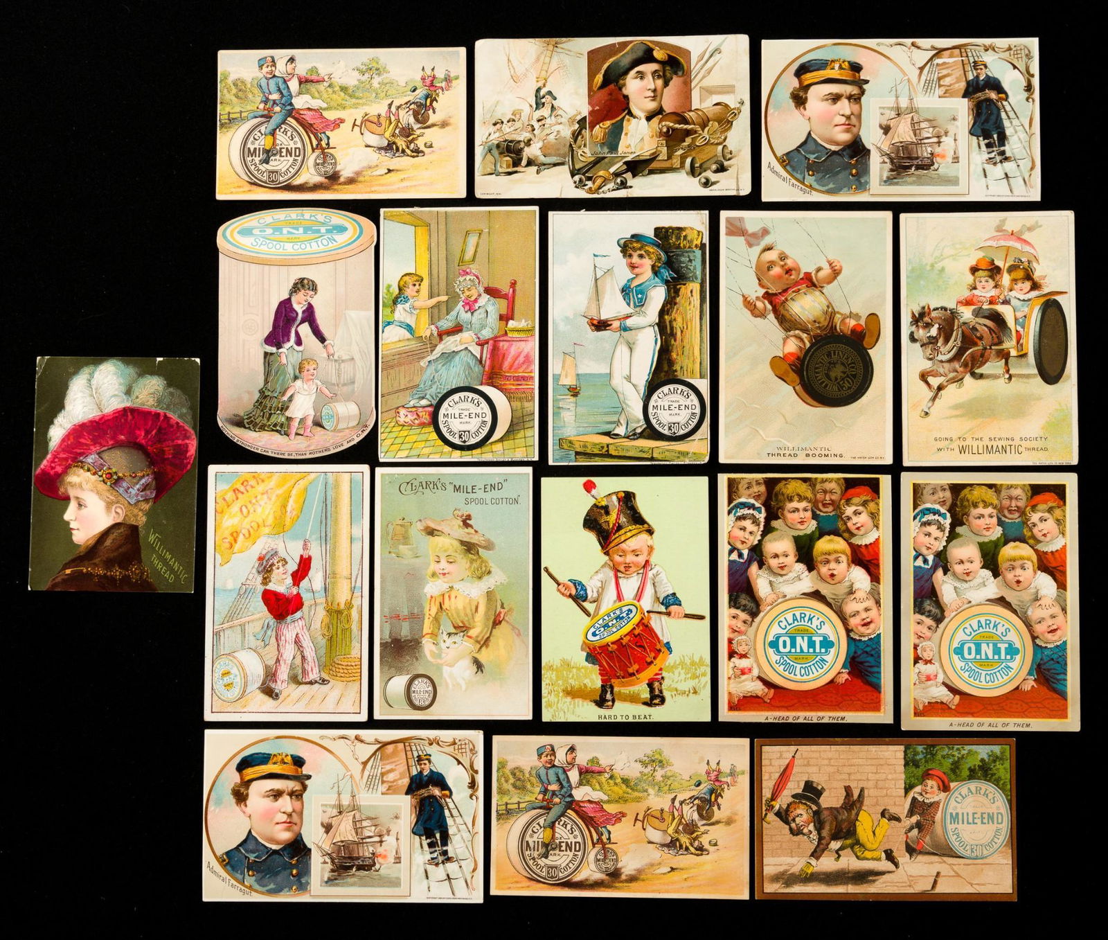 17 Thread & Spool Trade Cards (1 of 2)