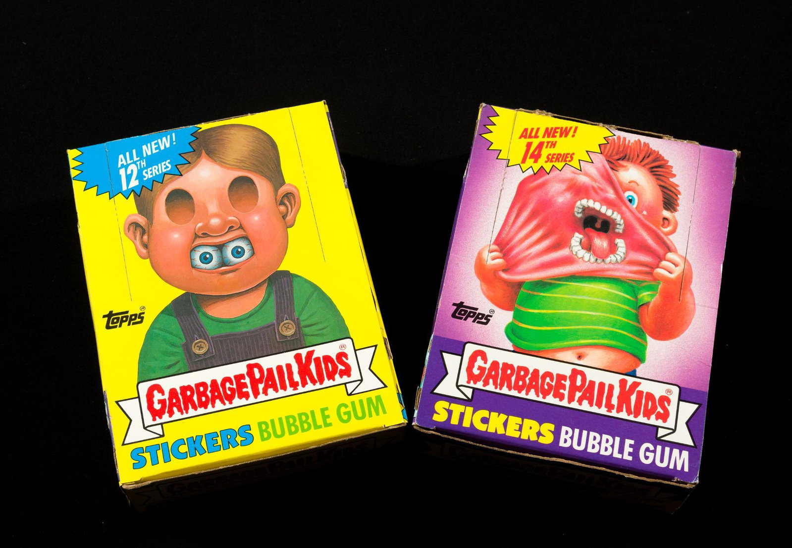 2 Unopened Wax Pack Garbage Pail Kids: Includes 12th and 14th series. Both series copyright 1988; manufactured by the Topps Chewing Gum Company, Inc., Duryea, PA. KE. IMPORTANT: Before bidding, please read the terms and conditions. When yo