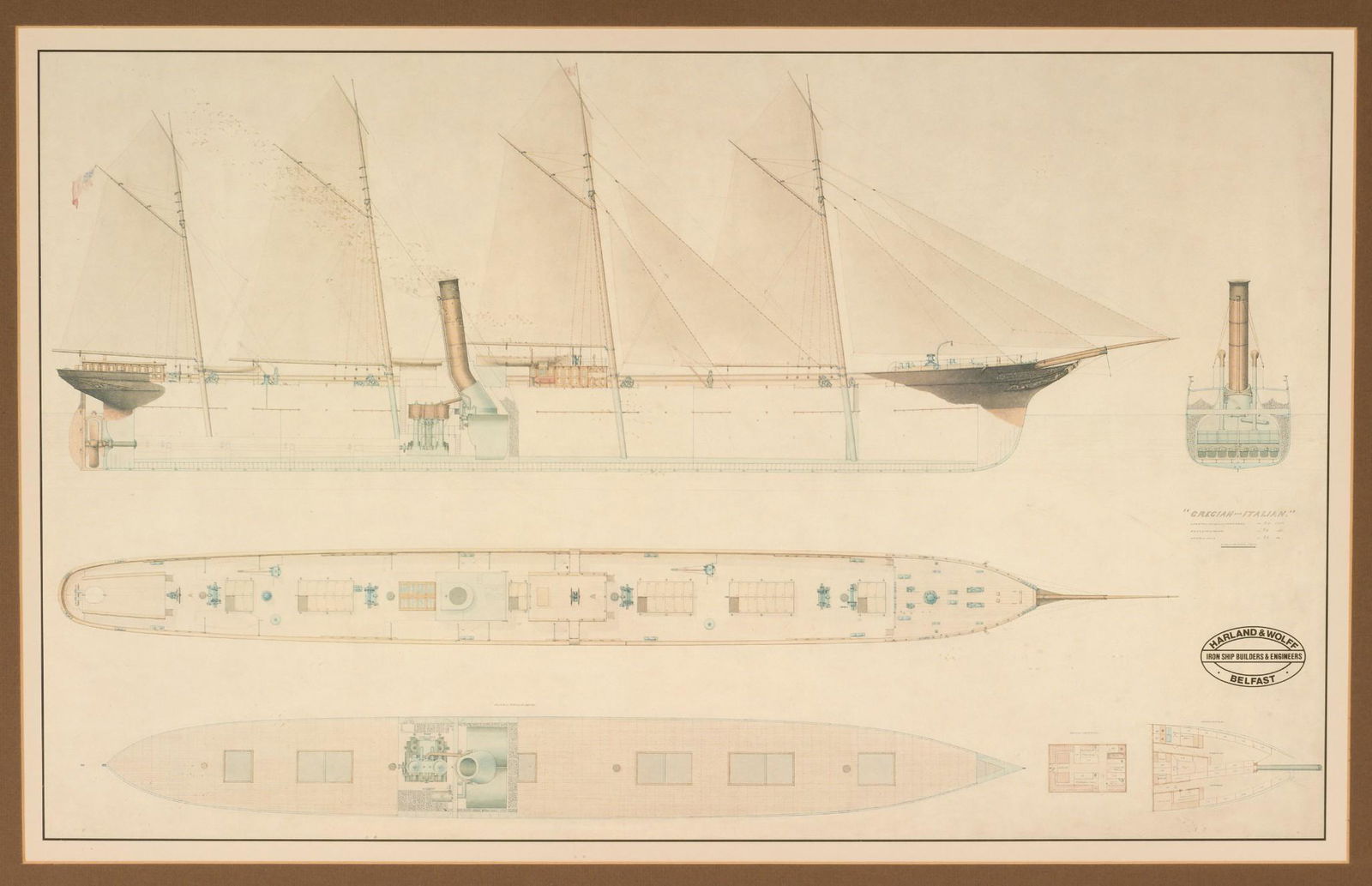 Harland & Wolff Belfast Drawing for SS Grecian (1 of 4)