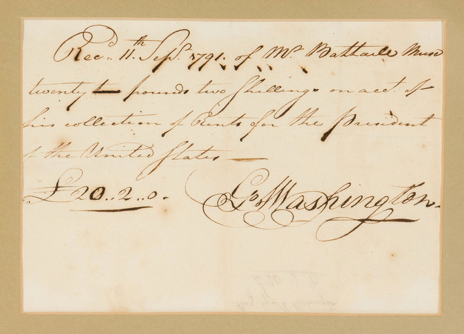 George Washington Secretarial Signature (1 of 3)
