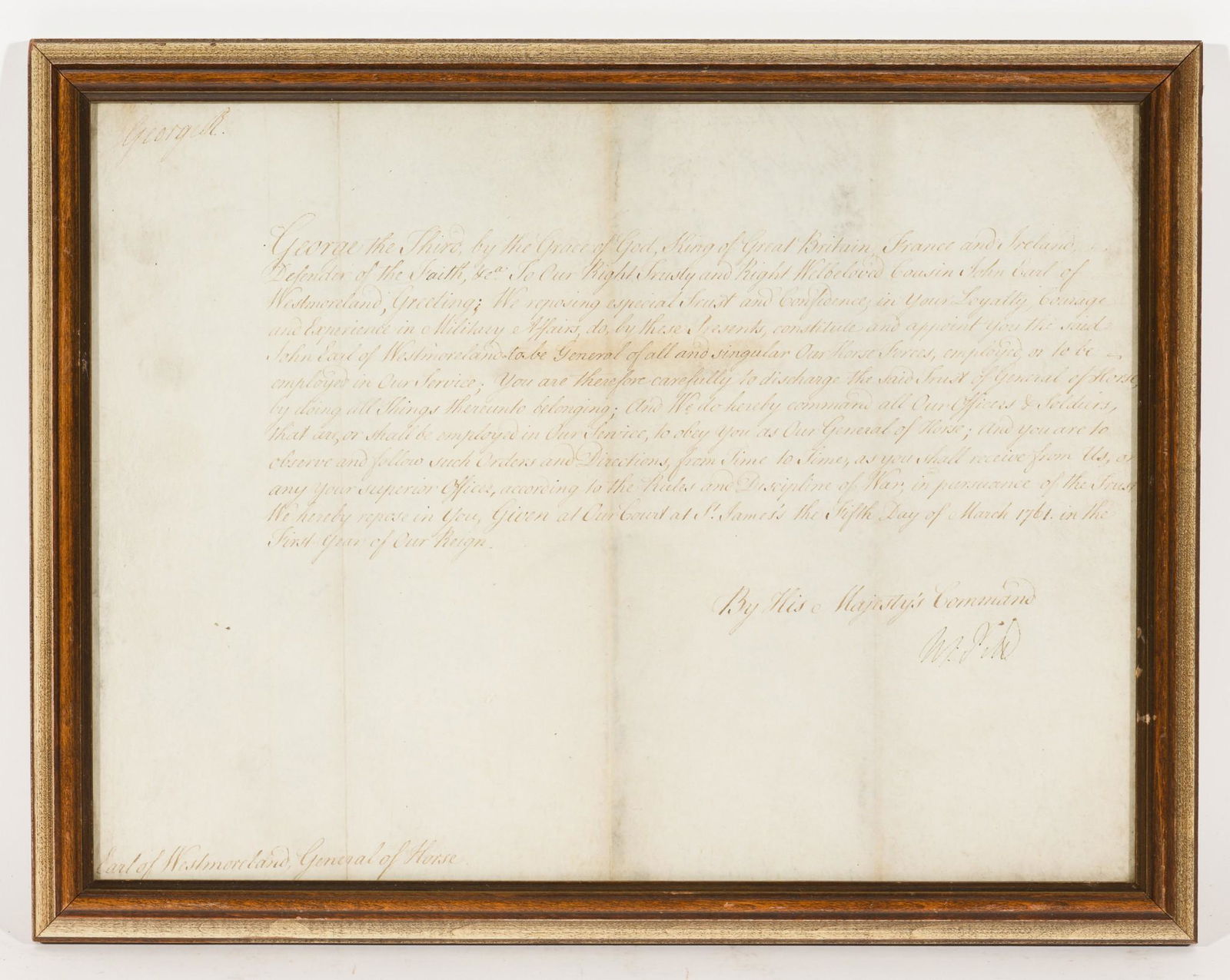 Royal Military Commission Earl of Westmoreland (1 of 5)