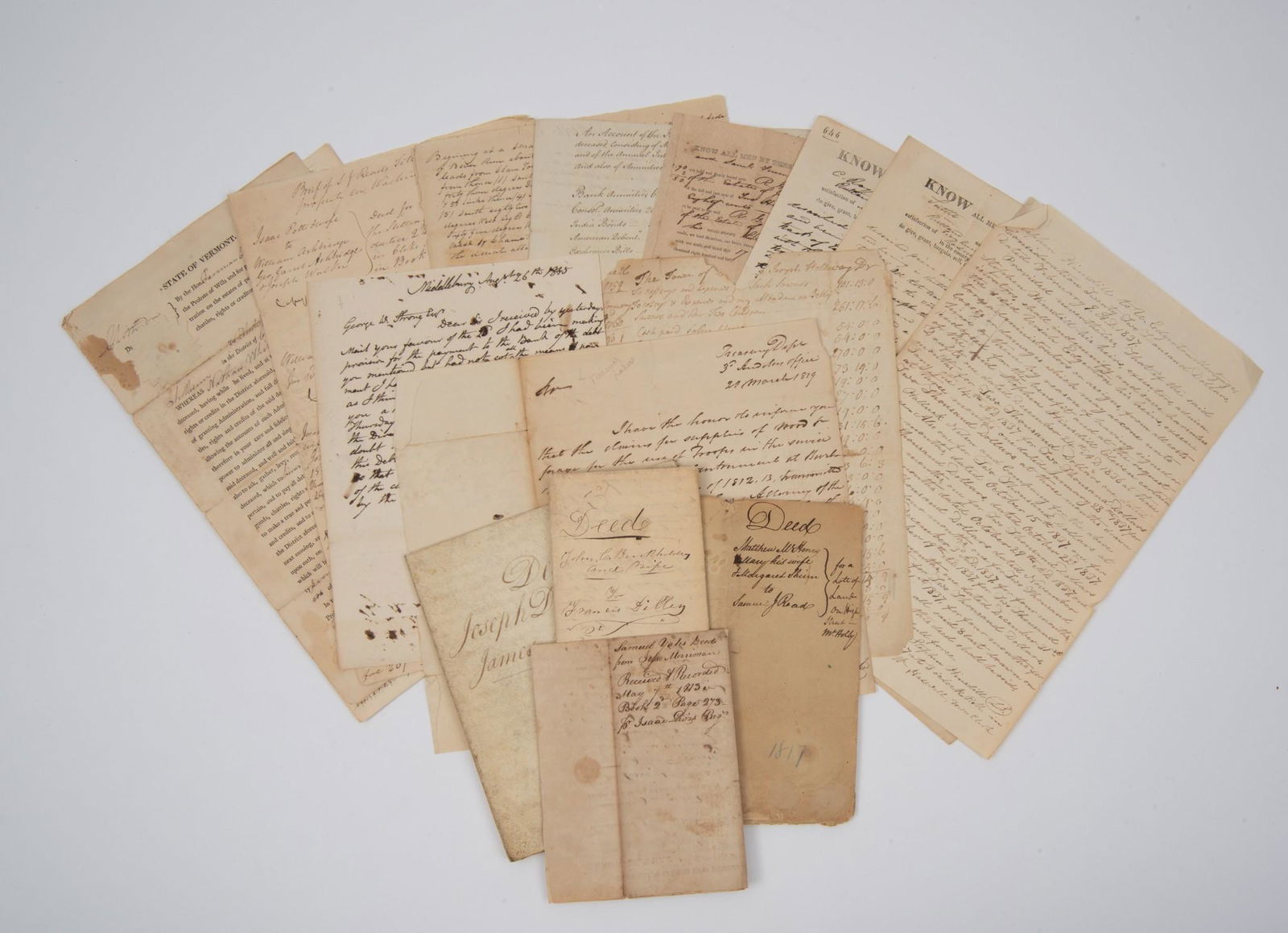 15 Vermont Documents Incl 1819 Supply Request (1 of 13)