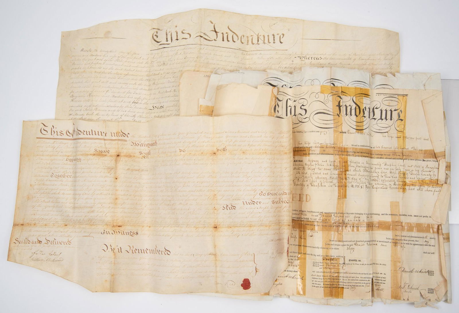 Group of Five Pennsylvania Deeds Including 1763 (1 of 11)