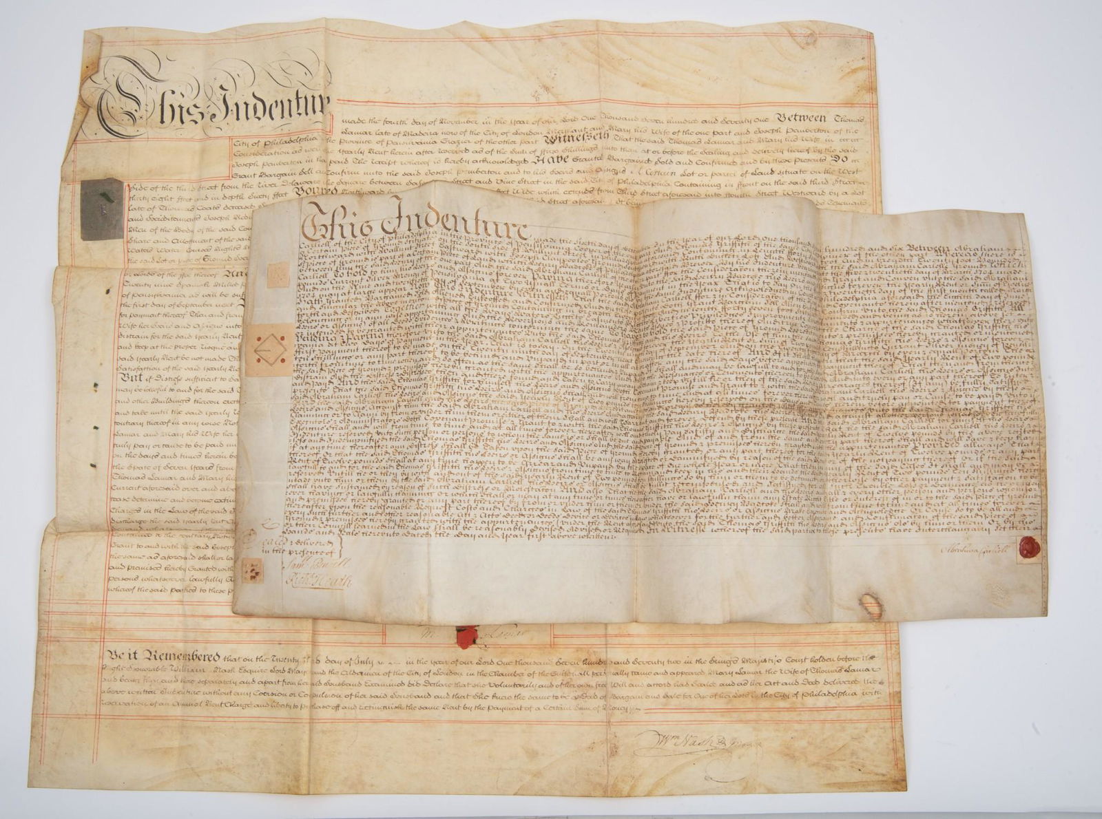 2 18th Century Philadelphia Deeds/Leases (1 of 12)