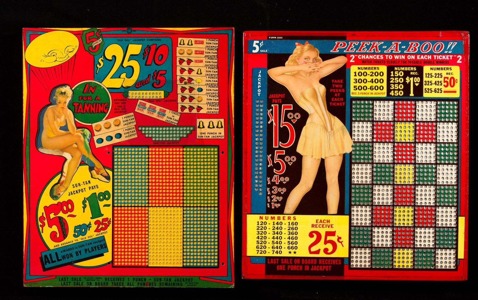 2 Vintage Unused Pin-up Punch Boards (1 of 5)