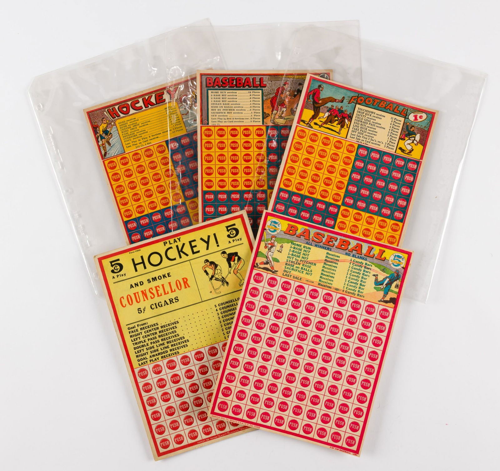 5 Vintage Sports Punch Cards (1 of 3)