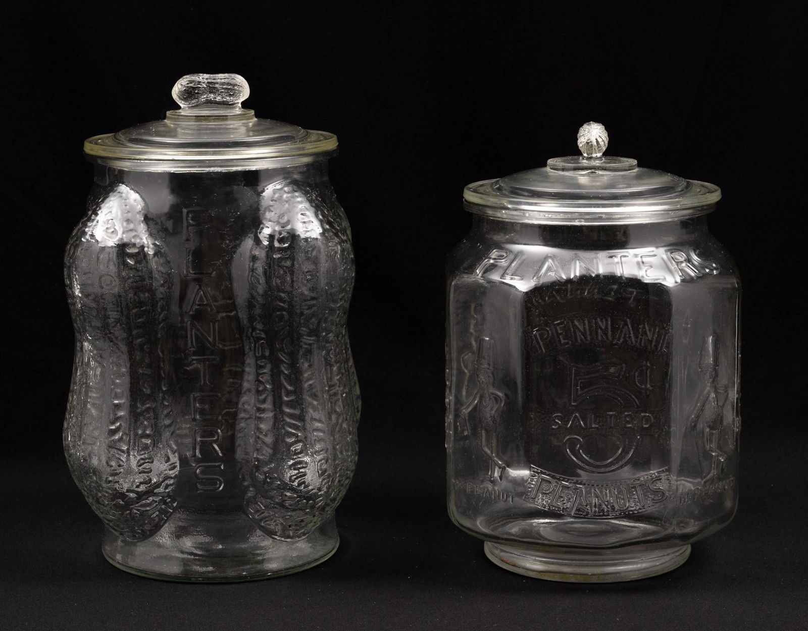 2 Planters Peanut Glass Jars (1 of 9)