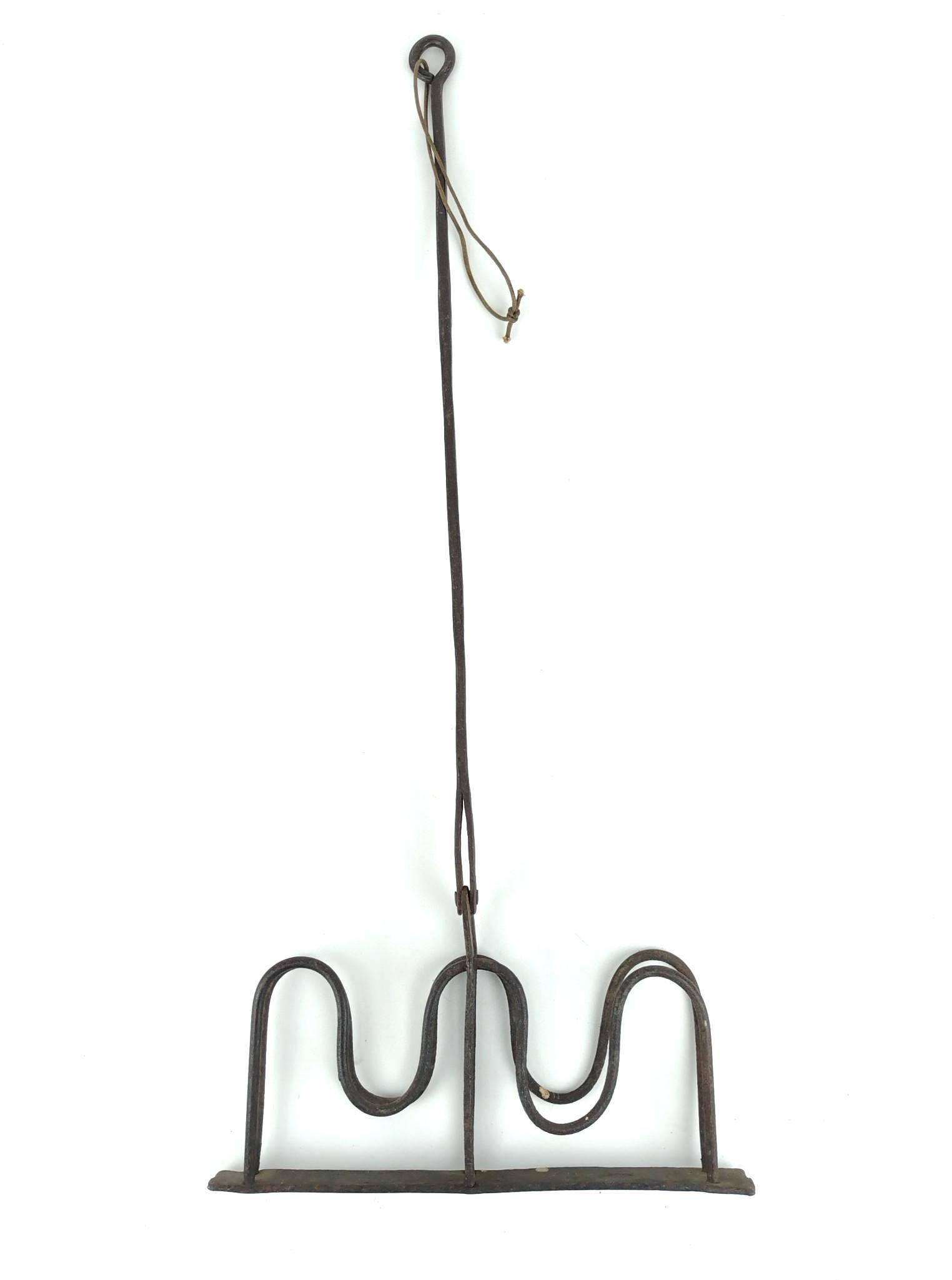 Antique Wrought Iron Toaster: 22-1/2" high x 10" wide. Wear and corrosion. DP. IMPORTANT: Before bidding, please read the terms and conditions. When you registered for the auction you agreed to these terms and will be required to 
