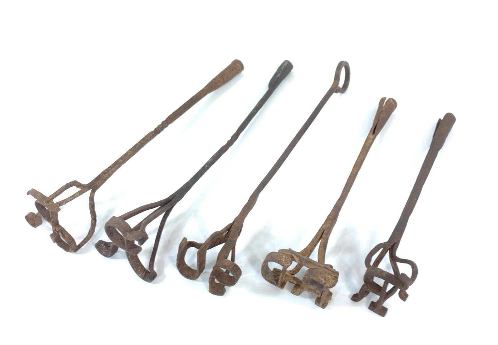 5 Branding Irons: 19" to 24" long. MG. PC-224. IMPORTANT: Before bidding, please read the terms and conditions. When you registered for the auction you agreed to these terms and will be required to comply with them.