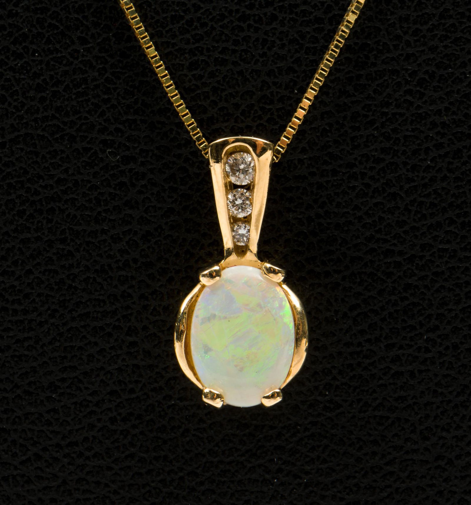 14K Opal & Diamond Necklace (1 of 4)