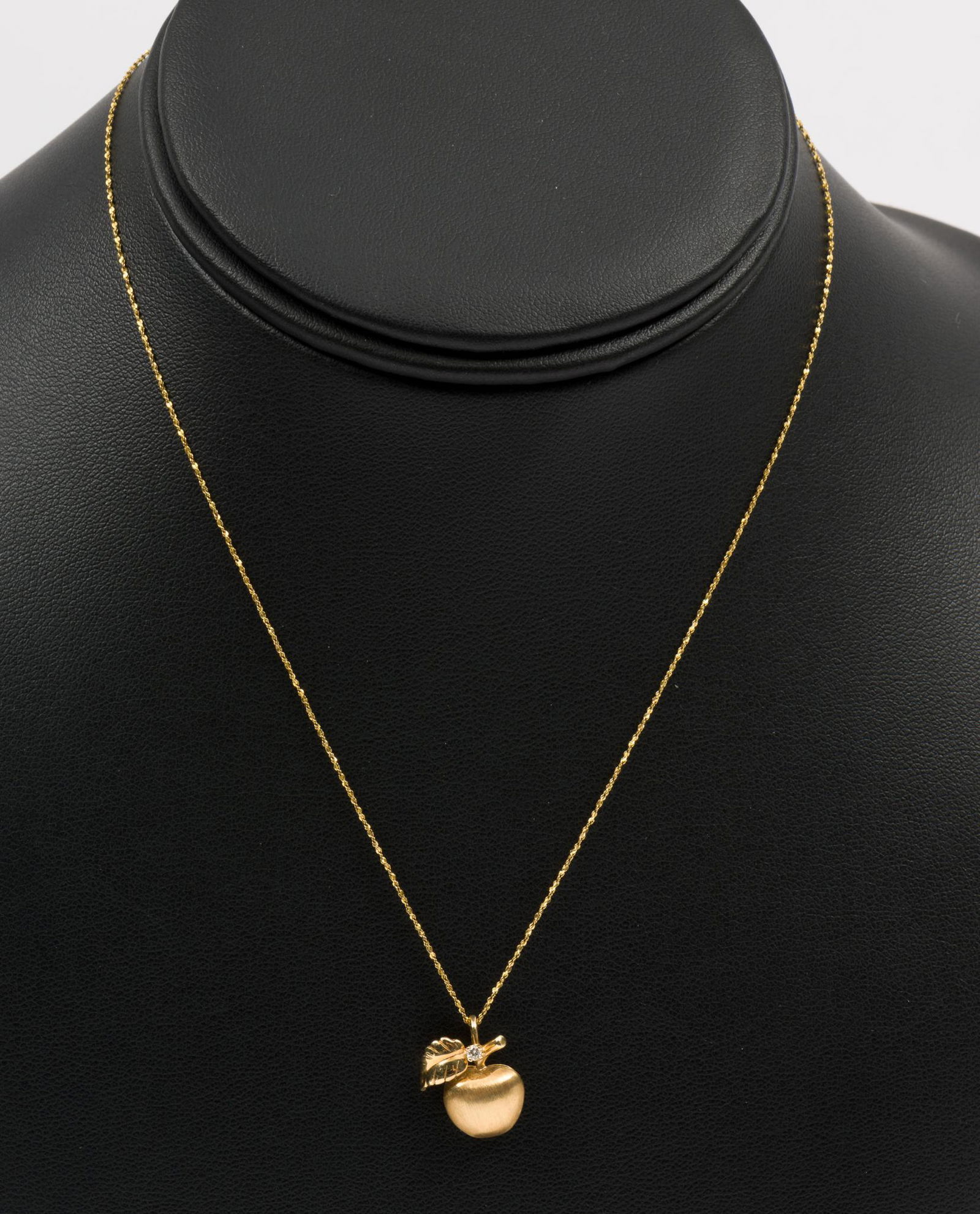 14K Apple Necklace w/ Diamond (1 of 4)