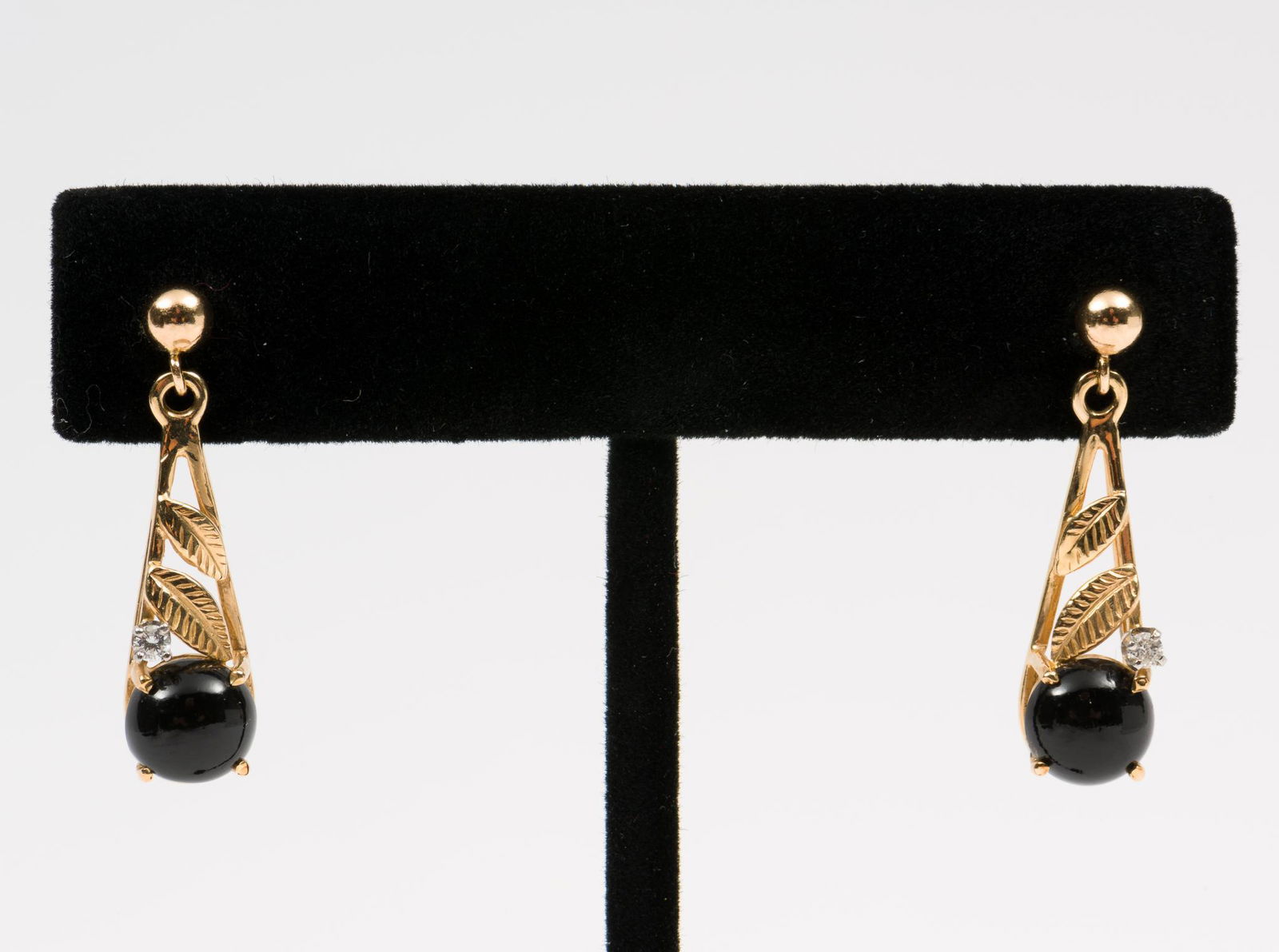 14K Onyx & Diamond Earrings (1 of 3)