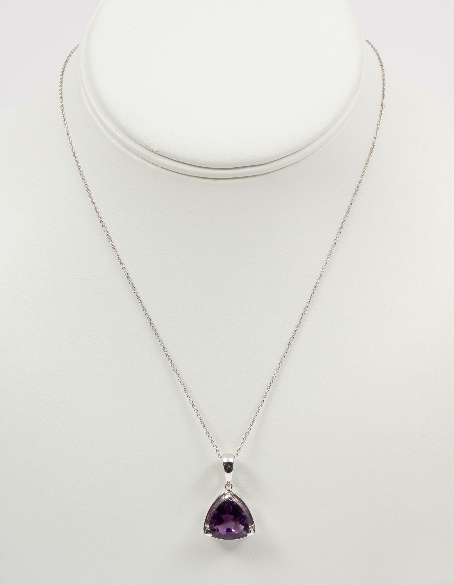 14K 3.8 Ct Amethyst Pendant Necklace (1 of 5)