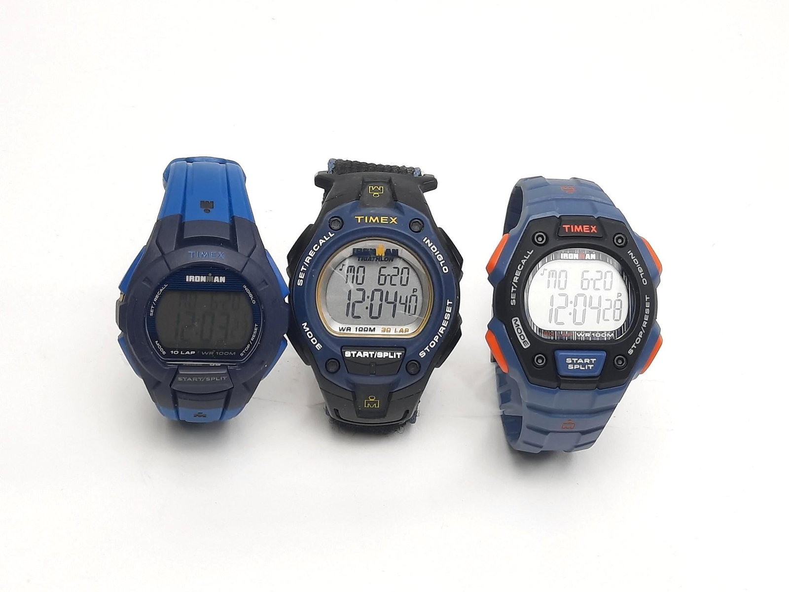 3 Timex Ironman Wristwatches: All working. LR IMPORTANT: Before bidding, please read the terms and conditions. When you registered for the auction you agreed to these terms and will be required to comply with them.
