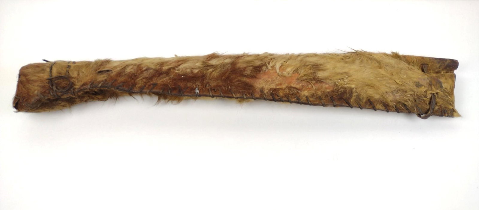Buffalo Hide Rifle Scabbard: 6" wide X 37" long. Has losses and damage. MG. GTTS(I)-50. IMPORTANT: Before bidding, please read the terms and conditions. When you registered for the auction you agreed to these terms and will be re