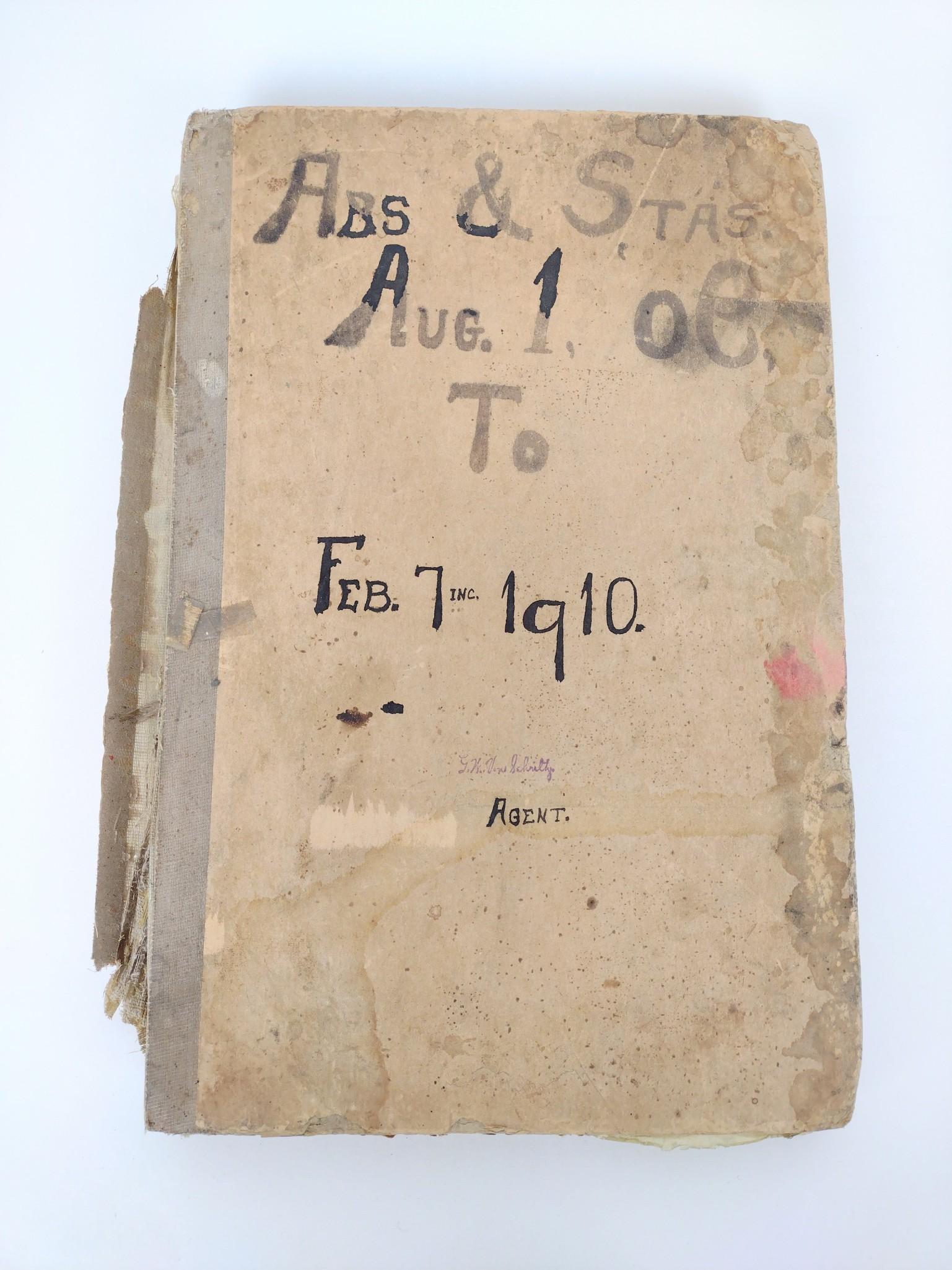 Wells Fargo & Company Express Abstract & Statements: August 1, 1909 to Feb. 7, 1910. G. W. Von Schnitz, agent. Tucumeari, NM. RM IMPORTANT: Before bidding, please read the terms and conditions. When you registered for the auction you agreed to these ter