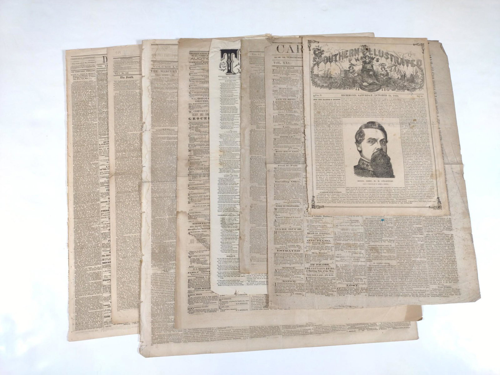 8 - 18th C Southern Newspapers: Includes Baltimore, Spartanburg SC, Richmond, Raleigh, Charleston. MG. IMPORTANT: Before bidding, please read the terms and conditions. When you registered for the auction you agreed to these terms an