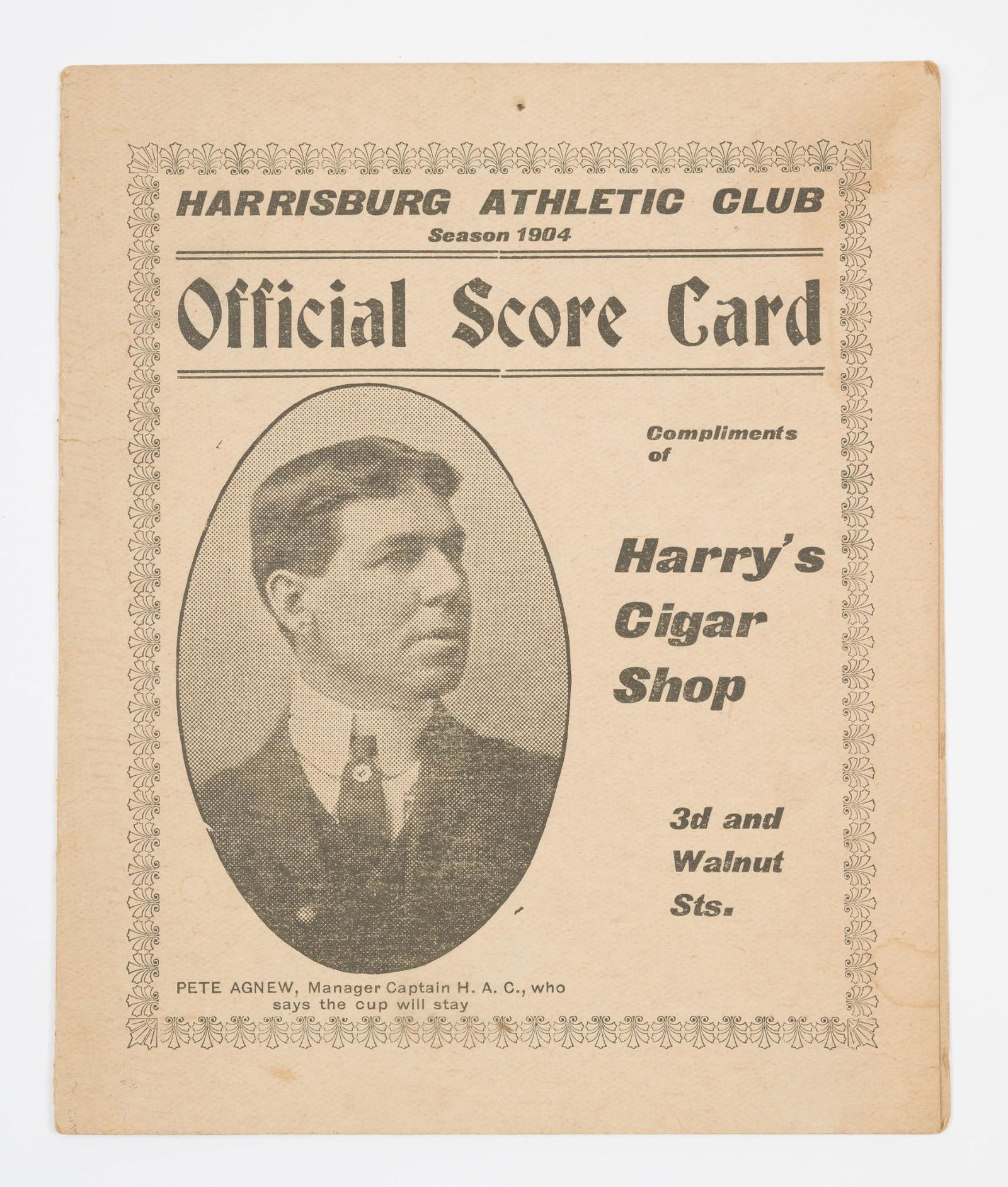Harrisburg Athletic Club Score Card