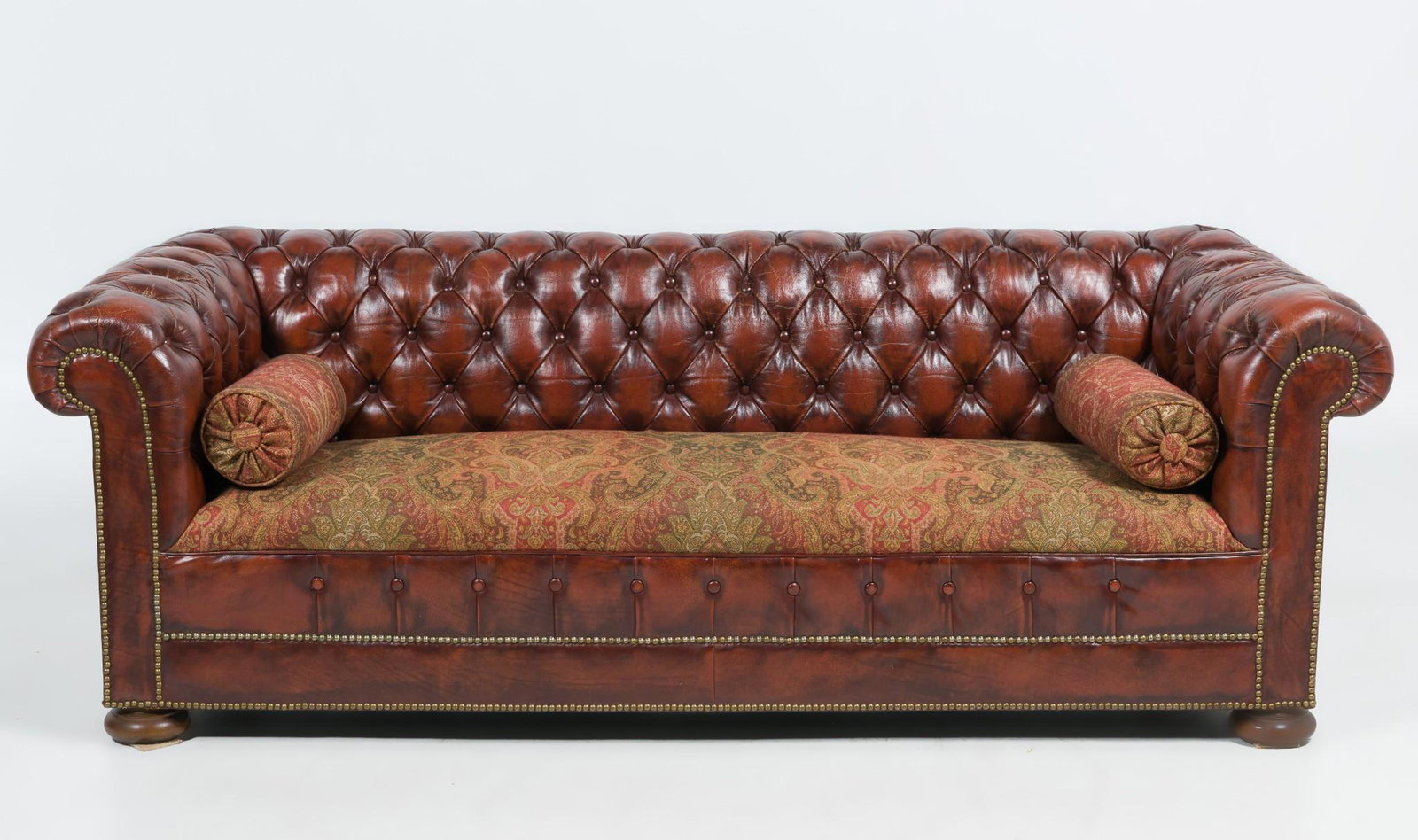 Leather Chesterfield with Upholstered Seat (1 of 7)
