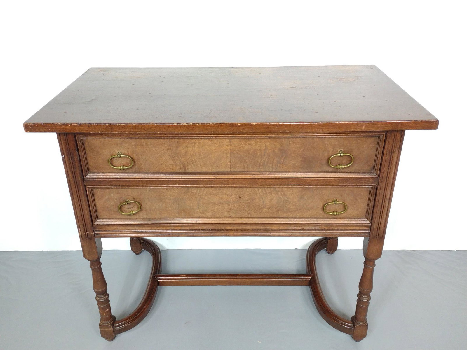 Sideboard By WM A. French Furniture Co: 39" wide X 21" deep X 31-1/2" high. Top has some spots of discoloring. Also has some scratches. MG. IMPORTANT: Before bidding, please read the terms and conditions. When you registered for the auction