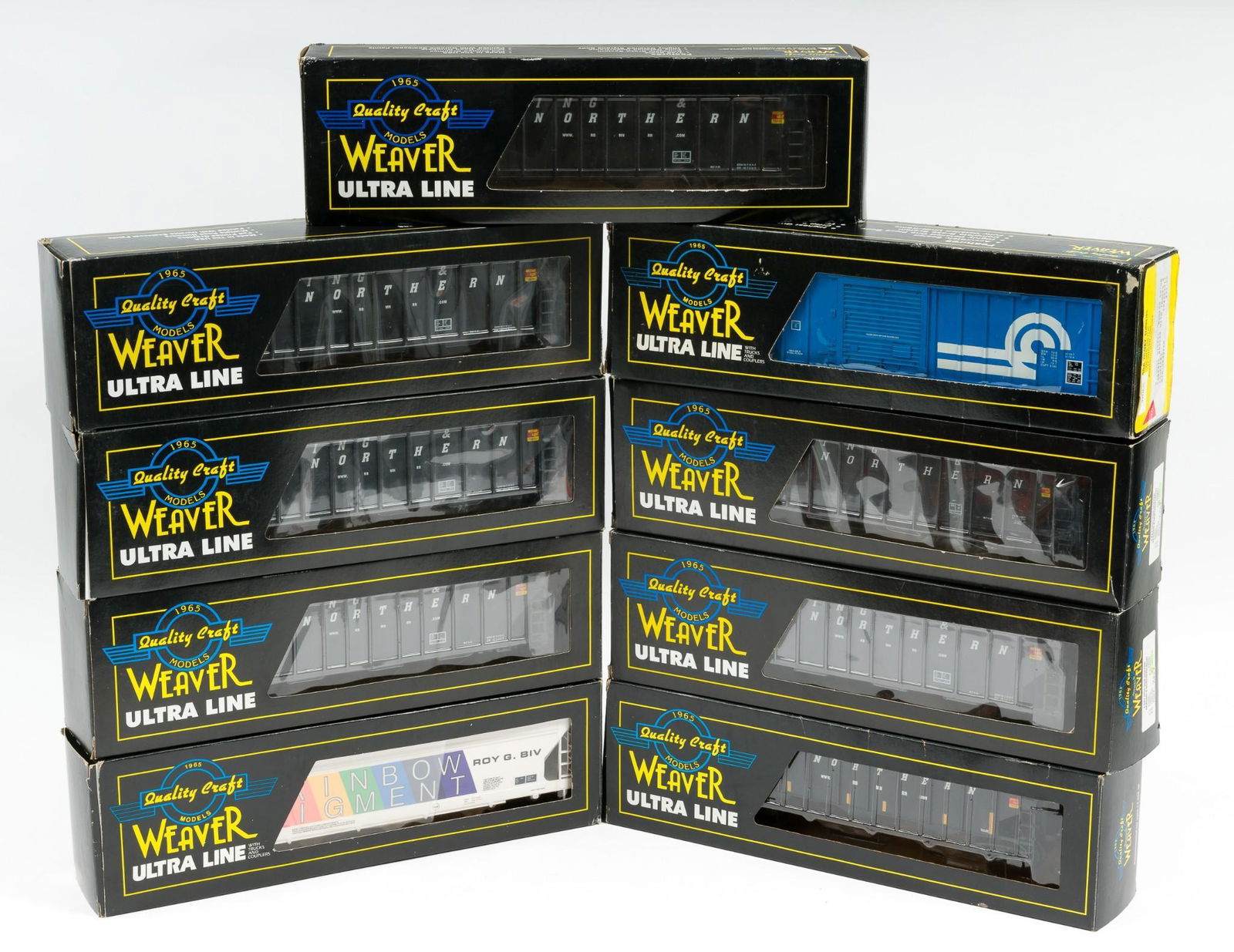 9 Weaver Freight Cars in OBs (1 of 6)