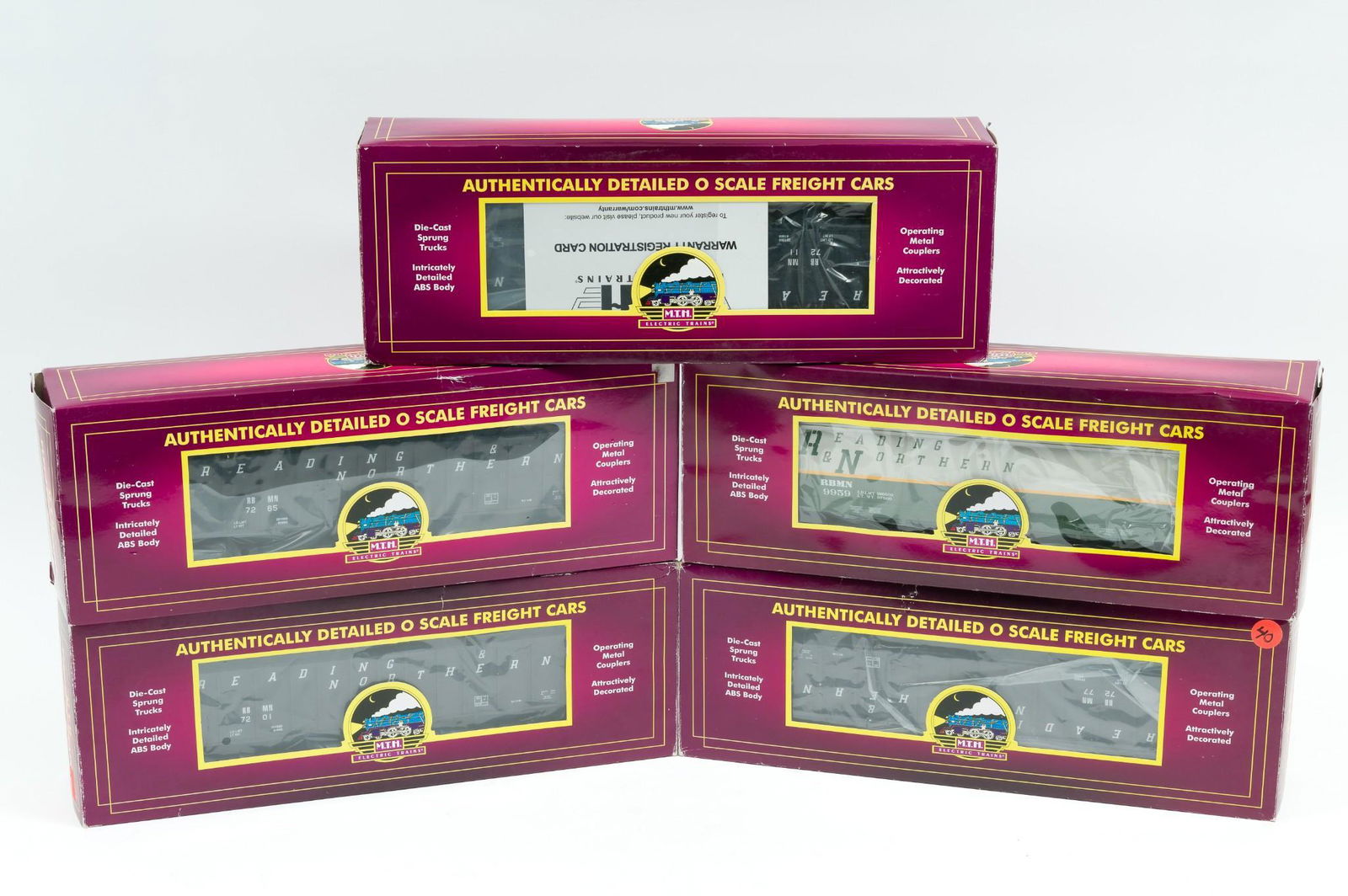 5 MTH Reading & Northern Freight Cars in OBs (1 of 13)