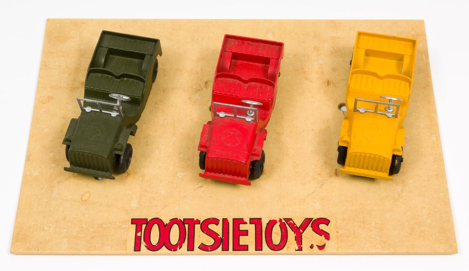 Set of 3 TootsieToys Army Jeeps Display (1 of 4)