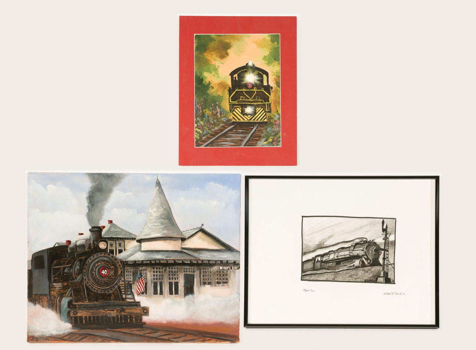 3 Pcs Train Art Incl Reading, PA Train Depot (1 of 11)