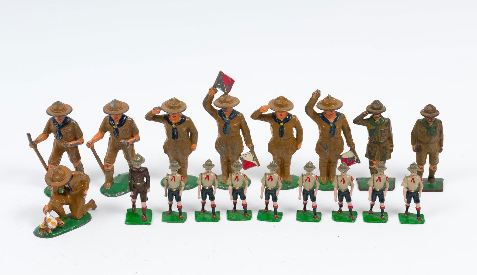 18 Dimestore Boy Scout Figures Incl Barclay (1 of 4)