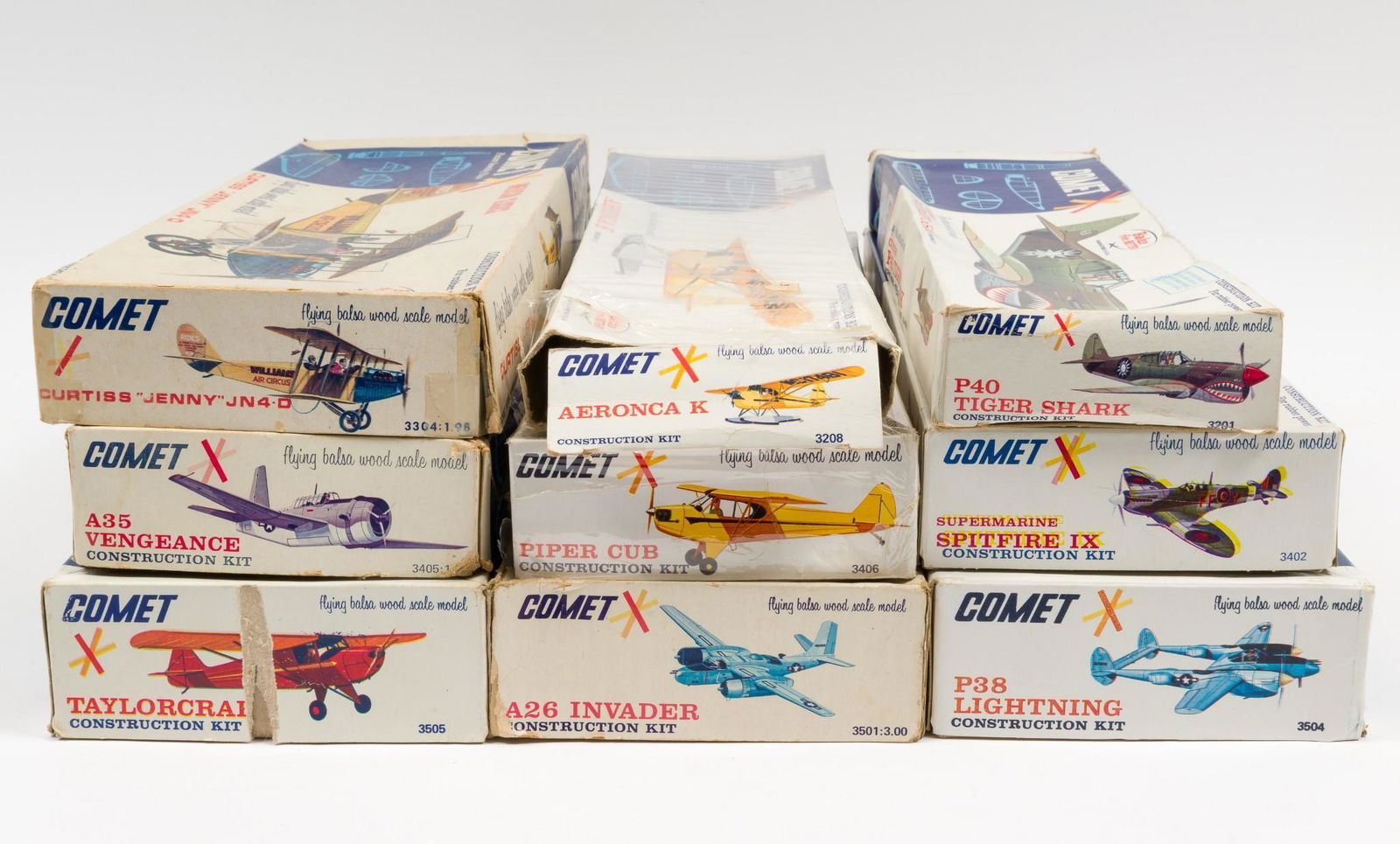 9 Comet Flying Balsa Wood Scale Models (1 of 4)