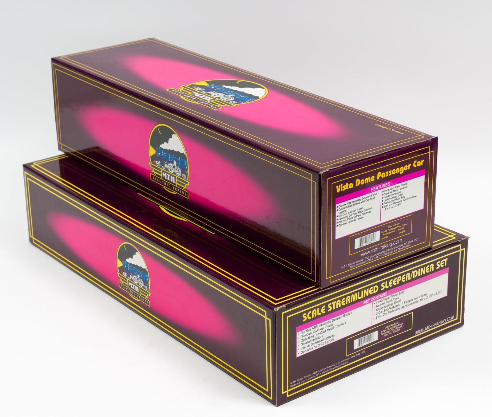 3 MTH Great Northern Passenger Cars in OBs (1 of 2)