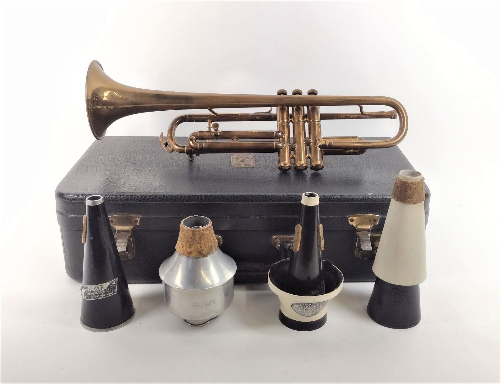 Vincent Bach Trumpet with Mutes (1 of 17)