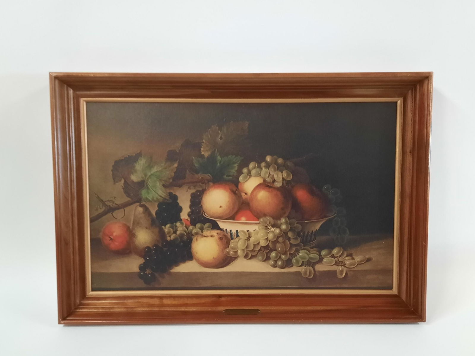 James Peale "Fruit" Print on Board: Overall with frame 21" high x 31" wide. LR IMPORTANT: Before bidding, please read the terms and conditions. When you registered for the auction you agreed to these terms and will be required to comply