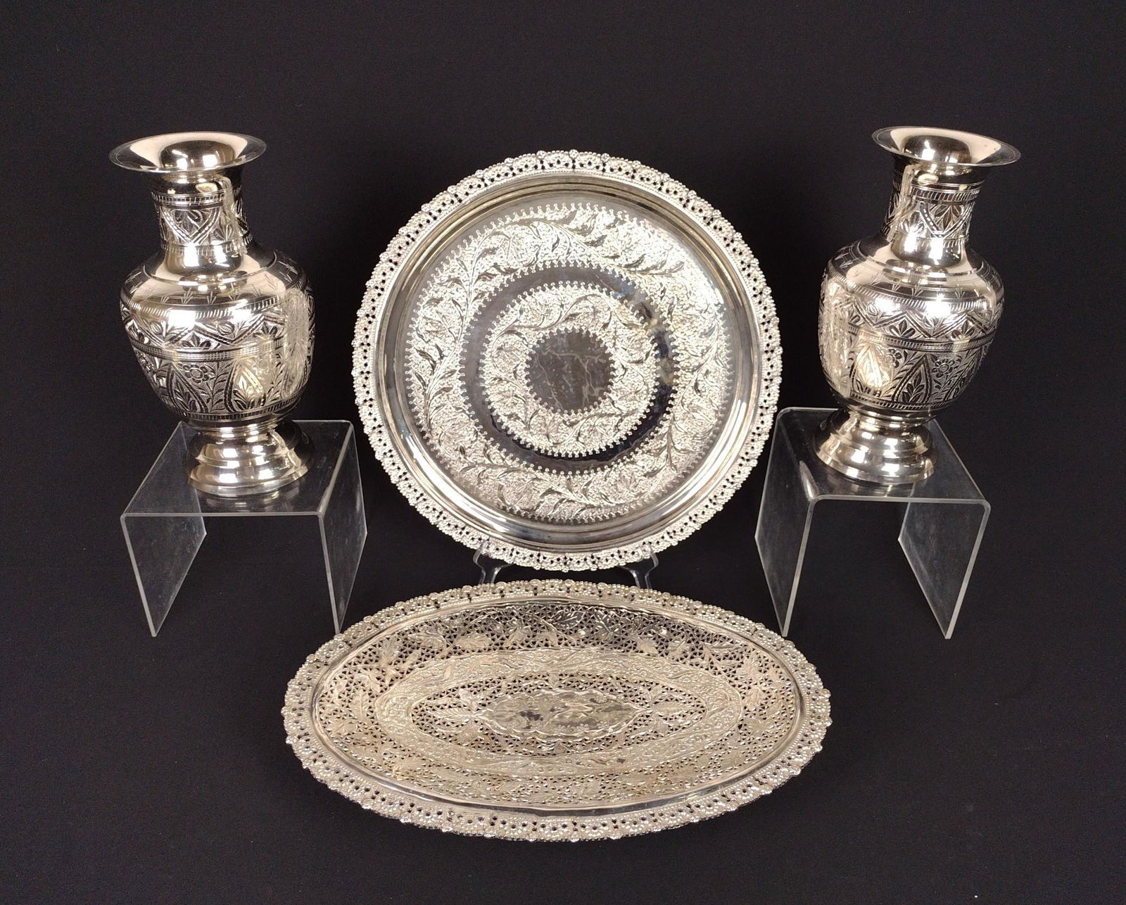 4 Ornate Silverplate Serving Pieces (1 of 4)