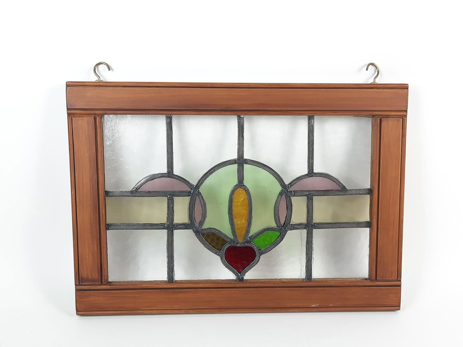 Leaded Glass Window Panel with Heart (1 of 2)