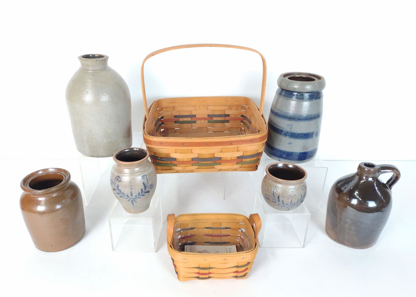 8 Pcs Stoneware & Longaberger Baskets (1 of 6)