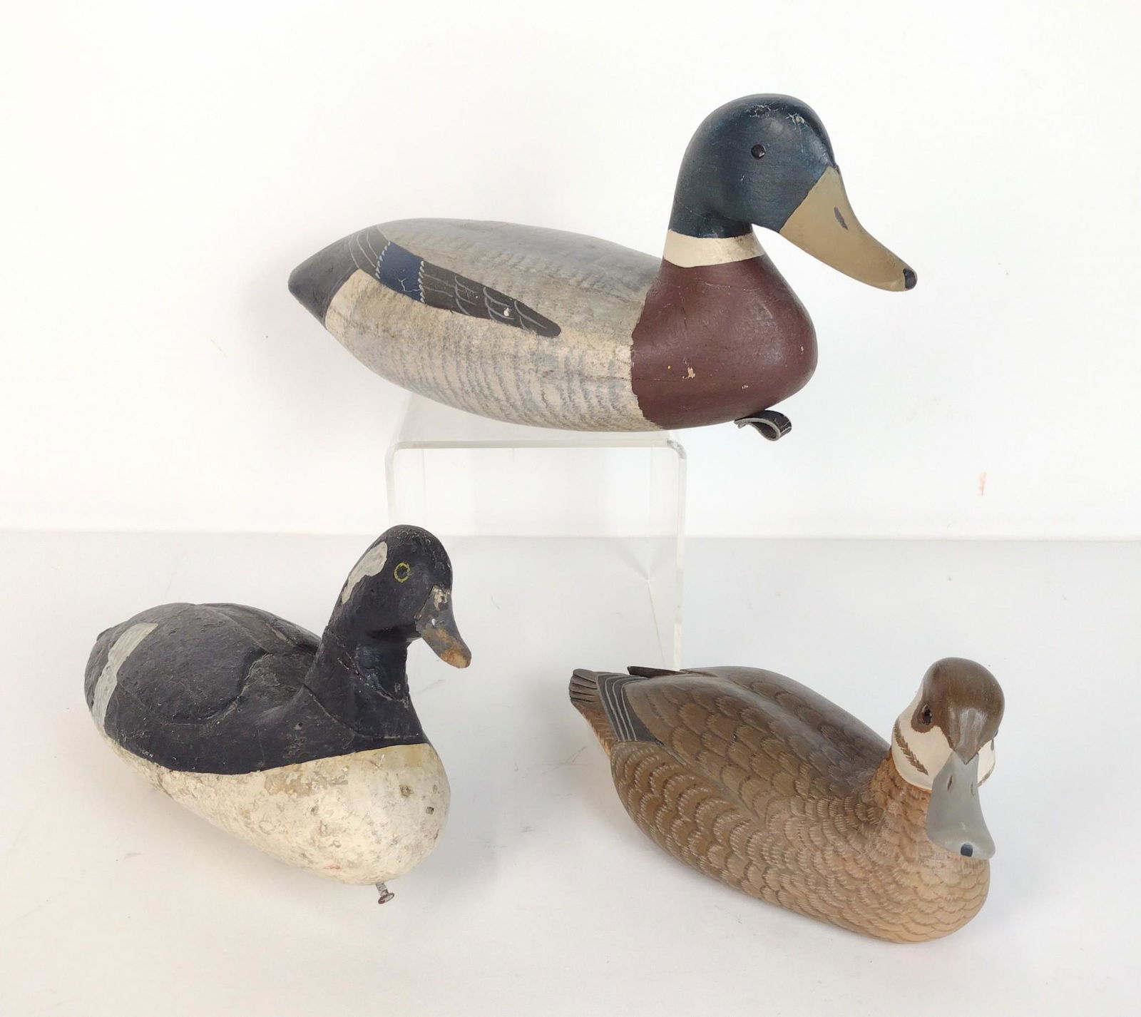 3 Signed Wooden Decoys Incl H.V. Shourds (1 of 7)
