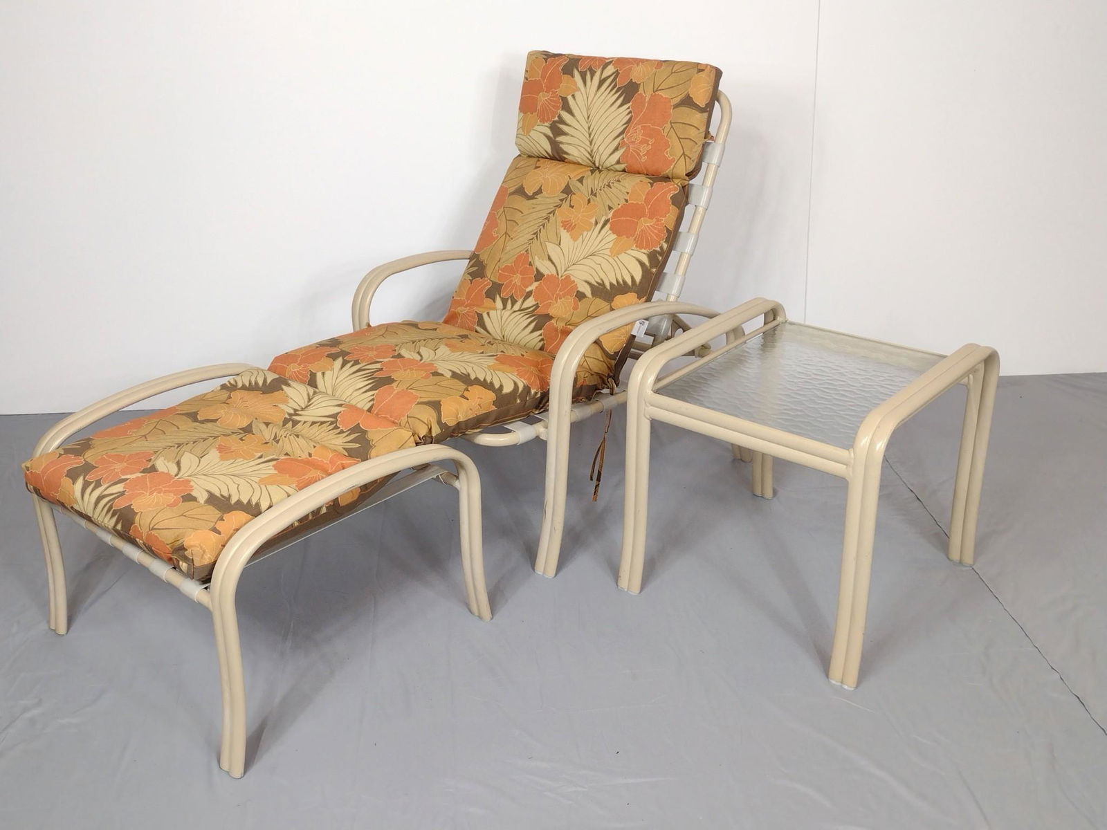 Metal Outdoor Chair & Glass Top Side Table (1 of 7)