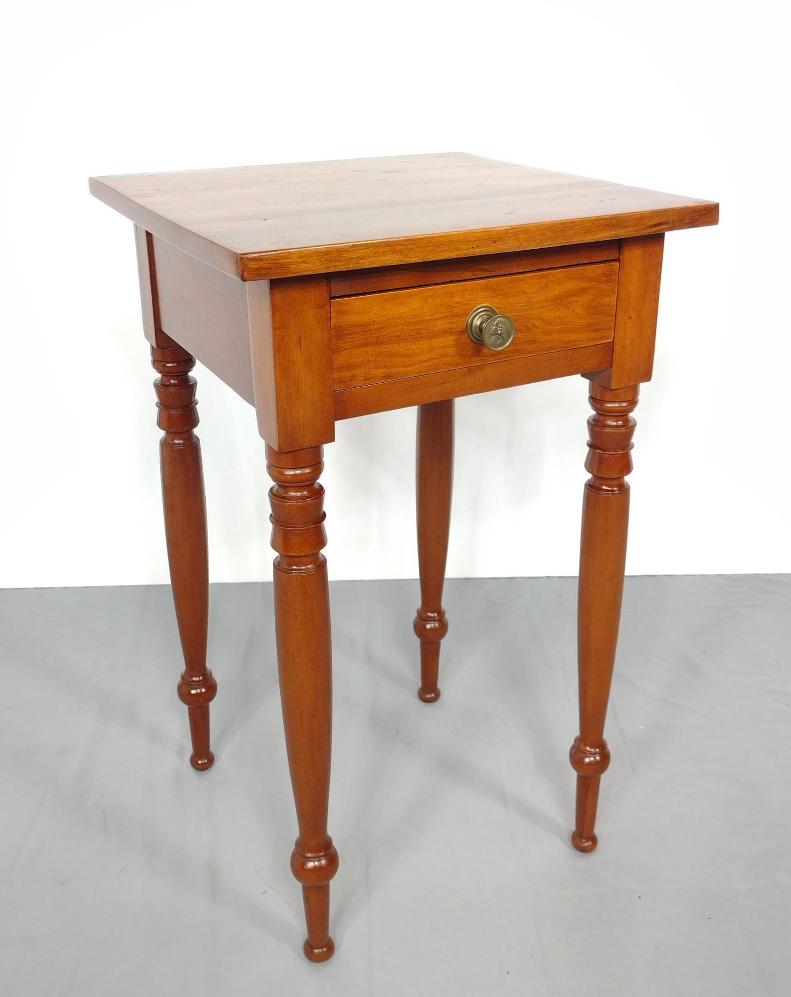 Single Drawer Work Table: 17-1/2" wide X 17" deep X 29-3/4" high. Has a few light scratches. MG IMPORTANT: Before bidding, please read the terms and conditions. When you registered for the auction you agreed to these terms and