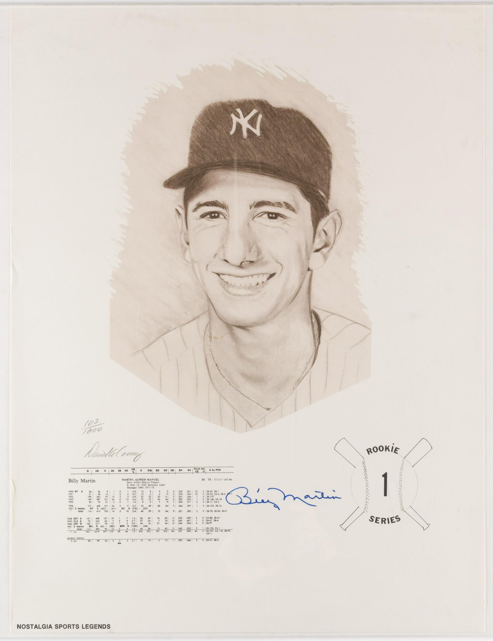 Billy Martin Autographed Print (1 of 6)