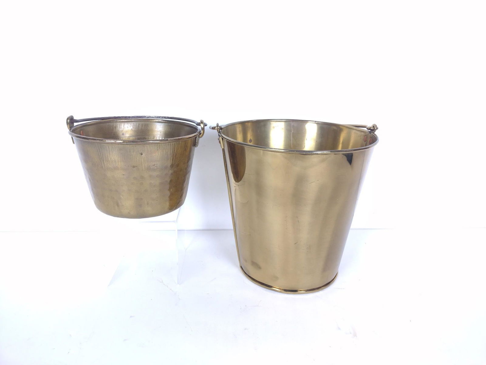 2 Brass Buckets Incl Small Size (1 of 3)