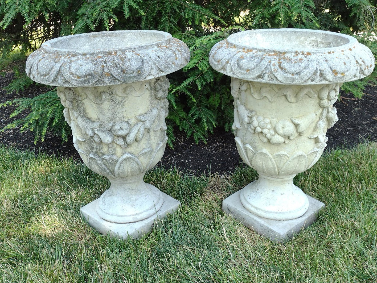 Pair Of Cement Urns By Nina Studio (1 of 5)
