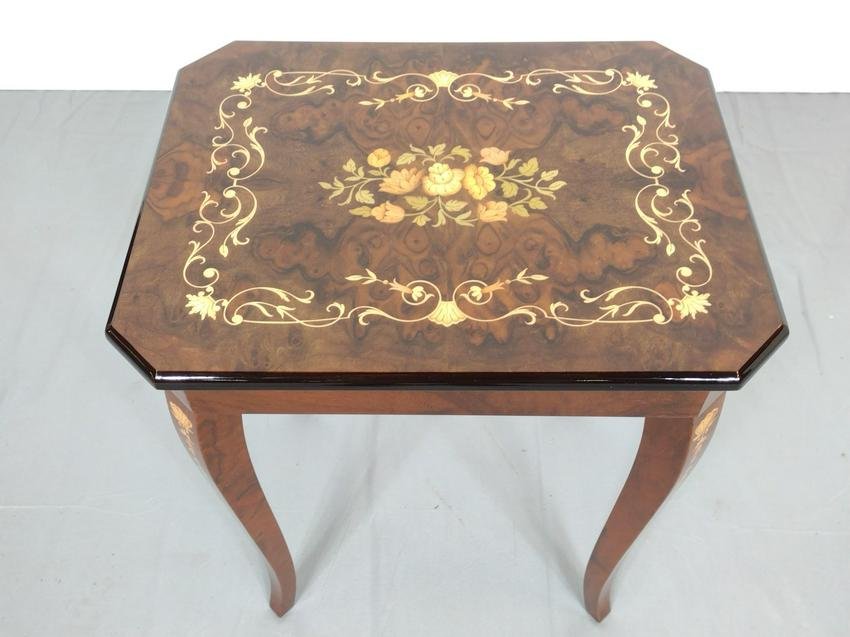 Italian Inlaid Music Box Table (1 of 6)
