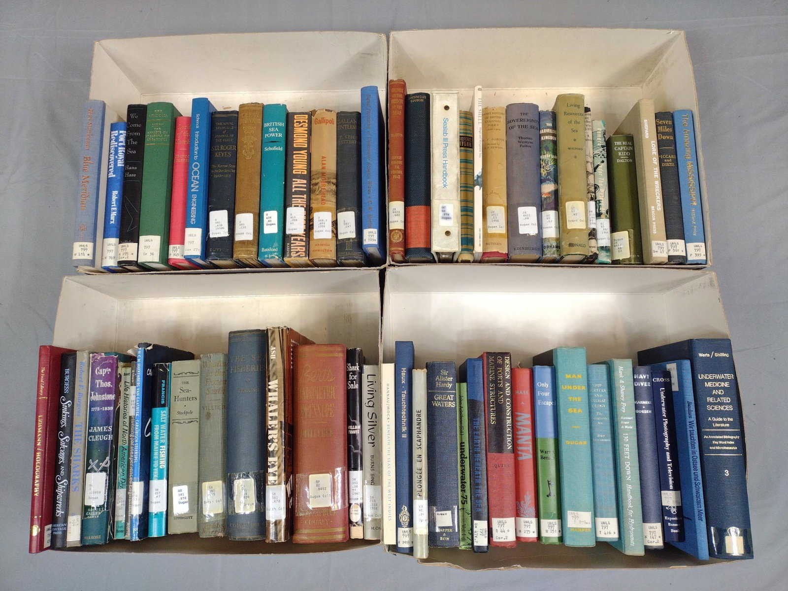 Lot Of Books Incl Whaling, Port Royal, Sealab III: Also includes Manta, The Sea Hunters, Living Silver, Man Under The Sea, and more. This lot has been deaccessioned from the Independence Seaport Museum of Philadelphia. MG. IMPORTANT: Before bidding, p