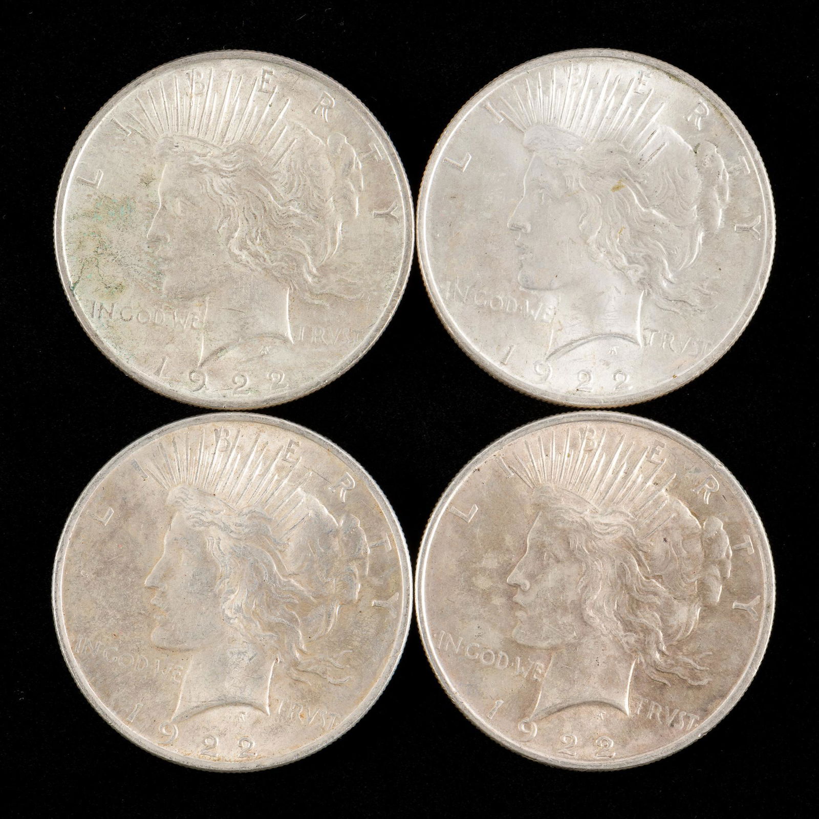 4 1922 Peace Silver Dollars (1 of 2)
