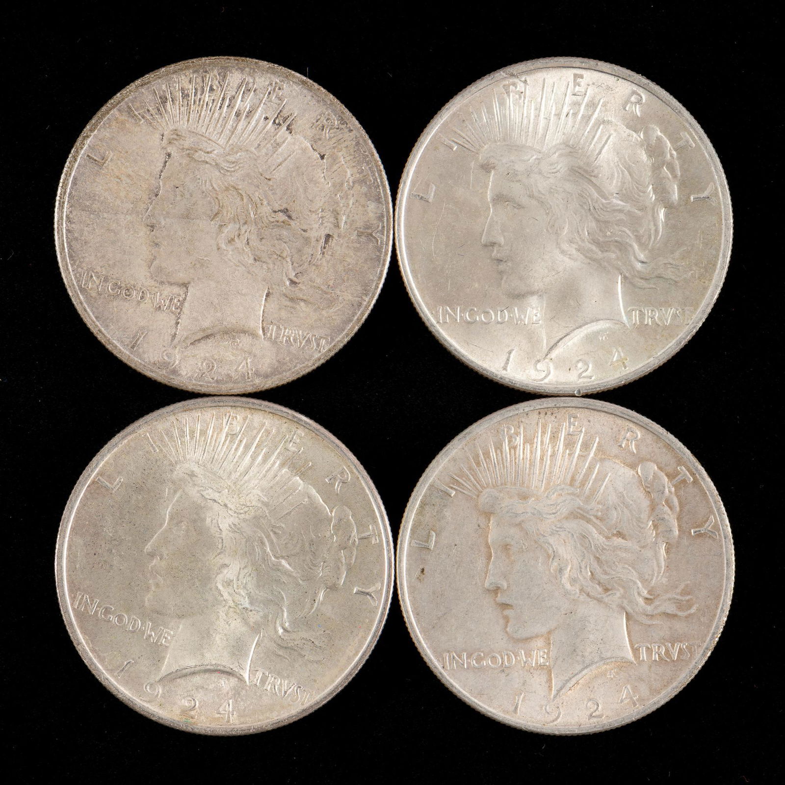 4 1924 Peace Silver Dollars (1 of 2)
