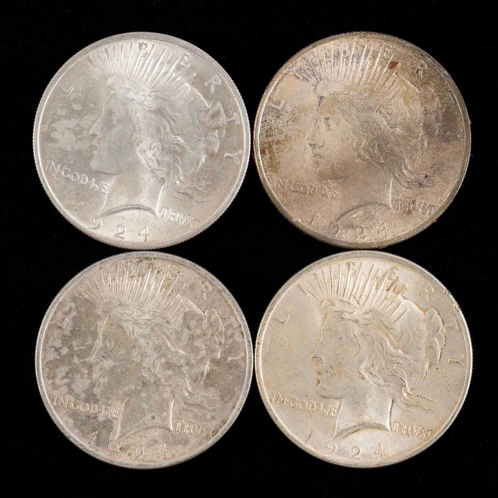 4 1924 Peace Silver Dollars (1 of 2)