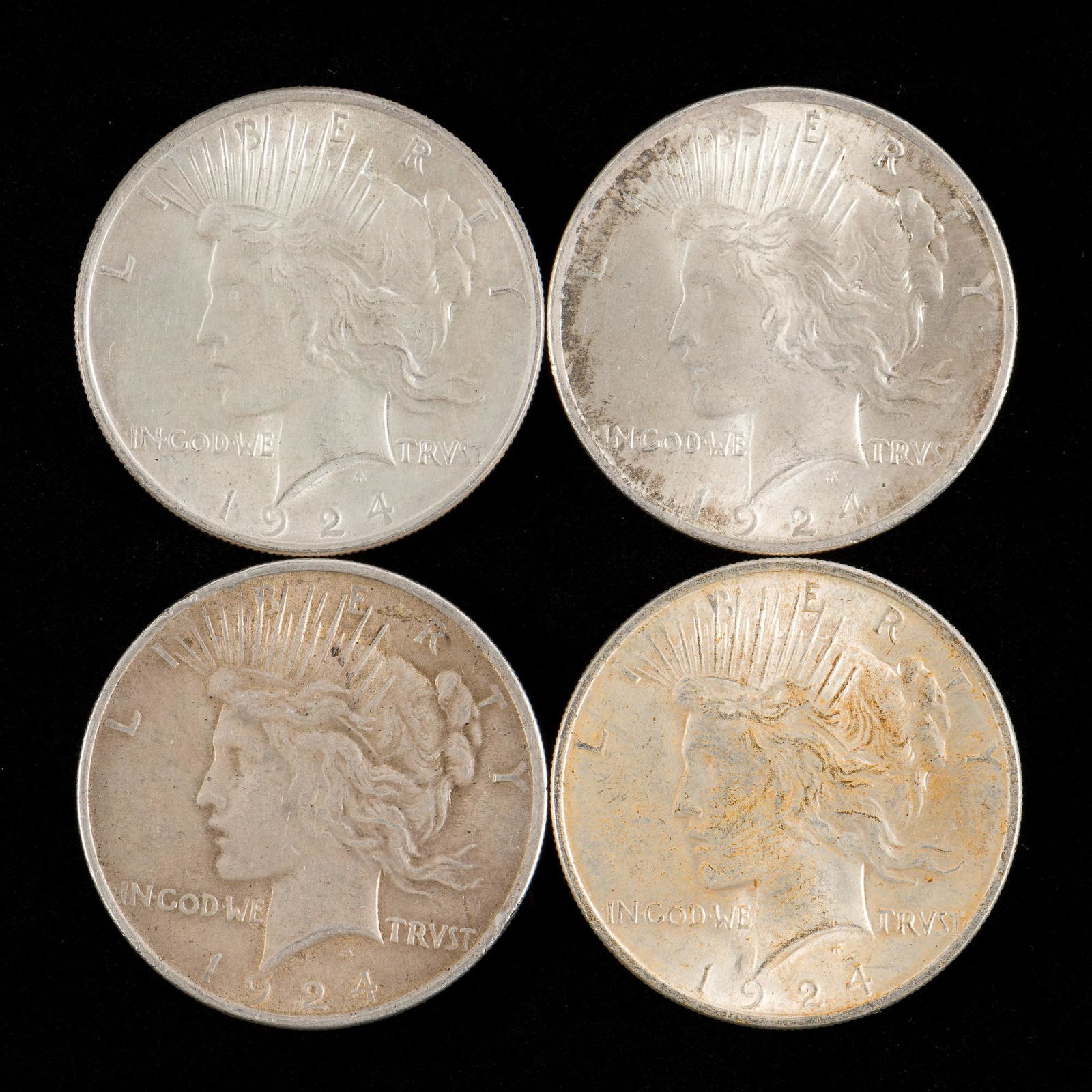 4 1924 Peace Silver Dollars (1 of 2)