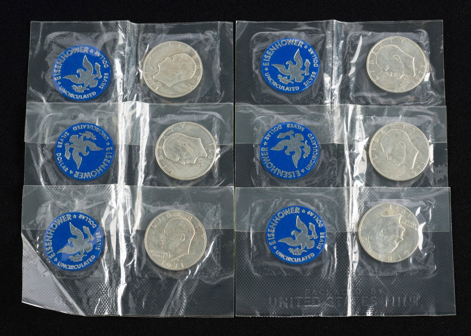 6 1971 Blue Ike Dollars (1 of 1)